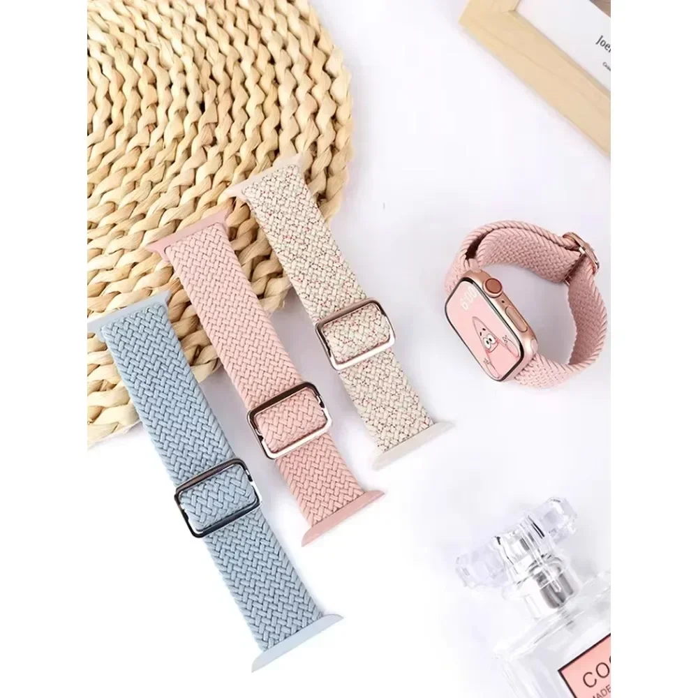 

Braided Solo Loop For Apple watch band 46mm 44 45 40mm 49mm 41 42mm Elastic correa bracelet series 10 8 9 5 4 6 7 Ultra 2 strap