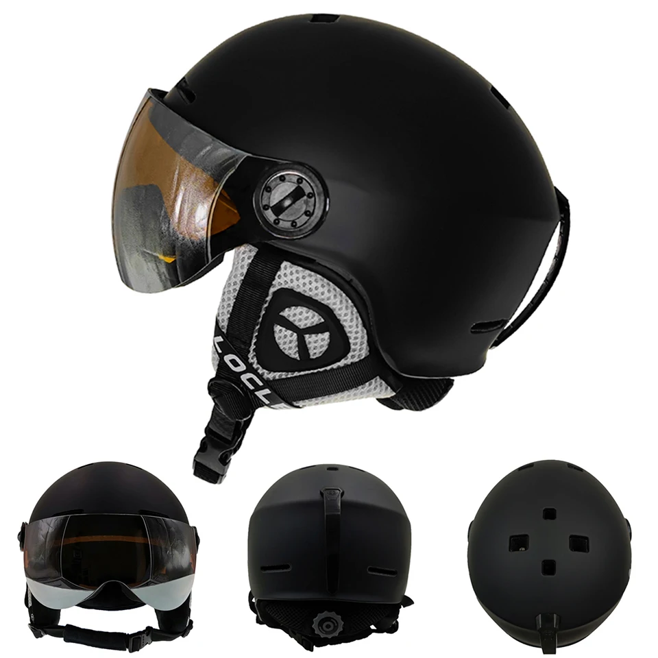 LOCLE-casco de esquí mejorado con gafas, PC integrada + certificación CE EPS, casco de esquí para mujeres y hombres, casco de esquí, Snowboard y nieve