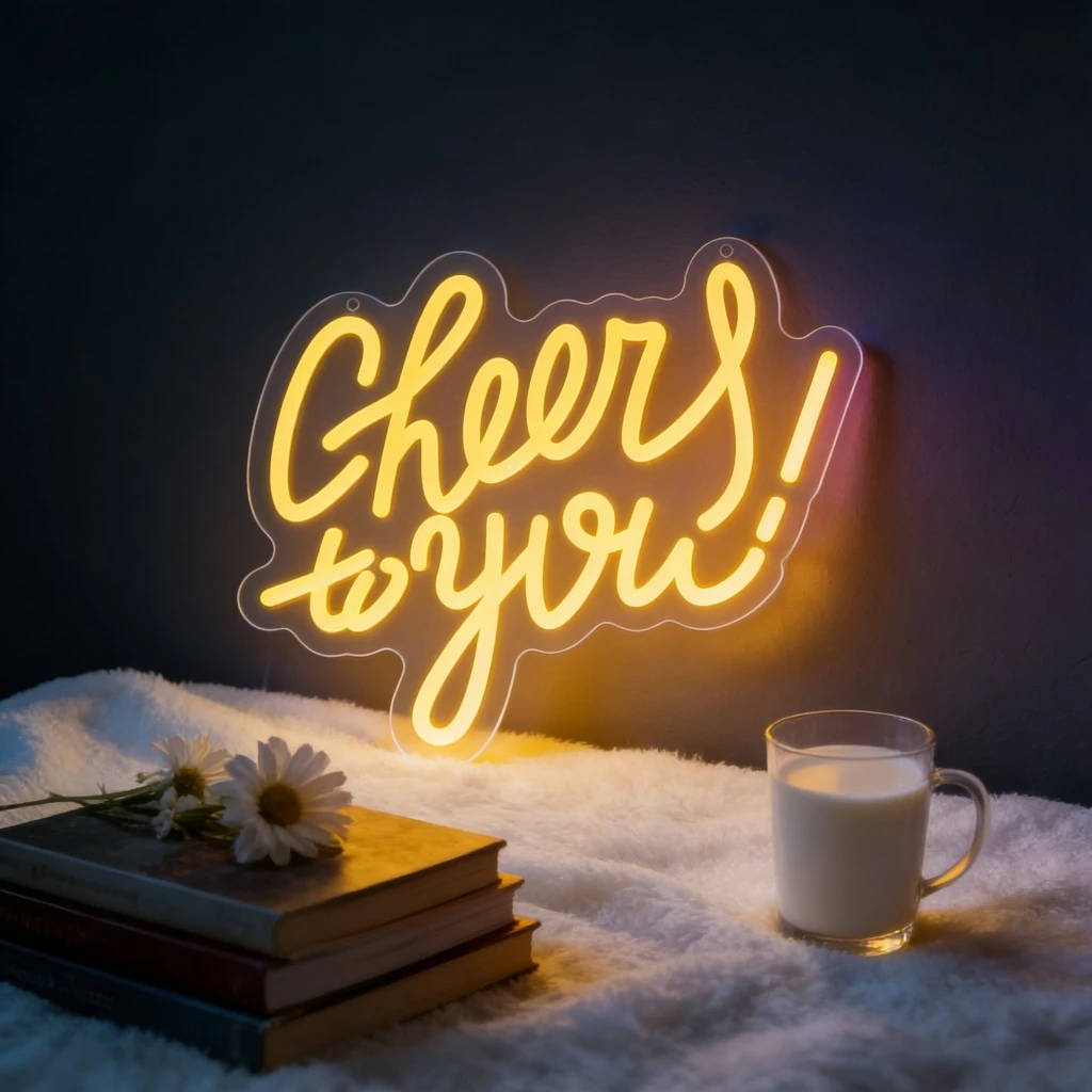 

Неоновая LED-вывеска «CHEERS TO YOU» с USB-питанием и регулировкой яркости для игровой комнаты, спальни, бара, гостиной, подарок на день рождения, декор для стен