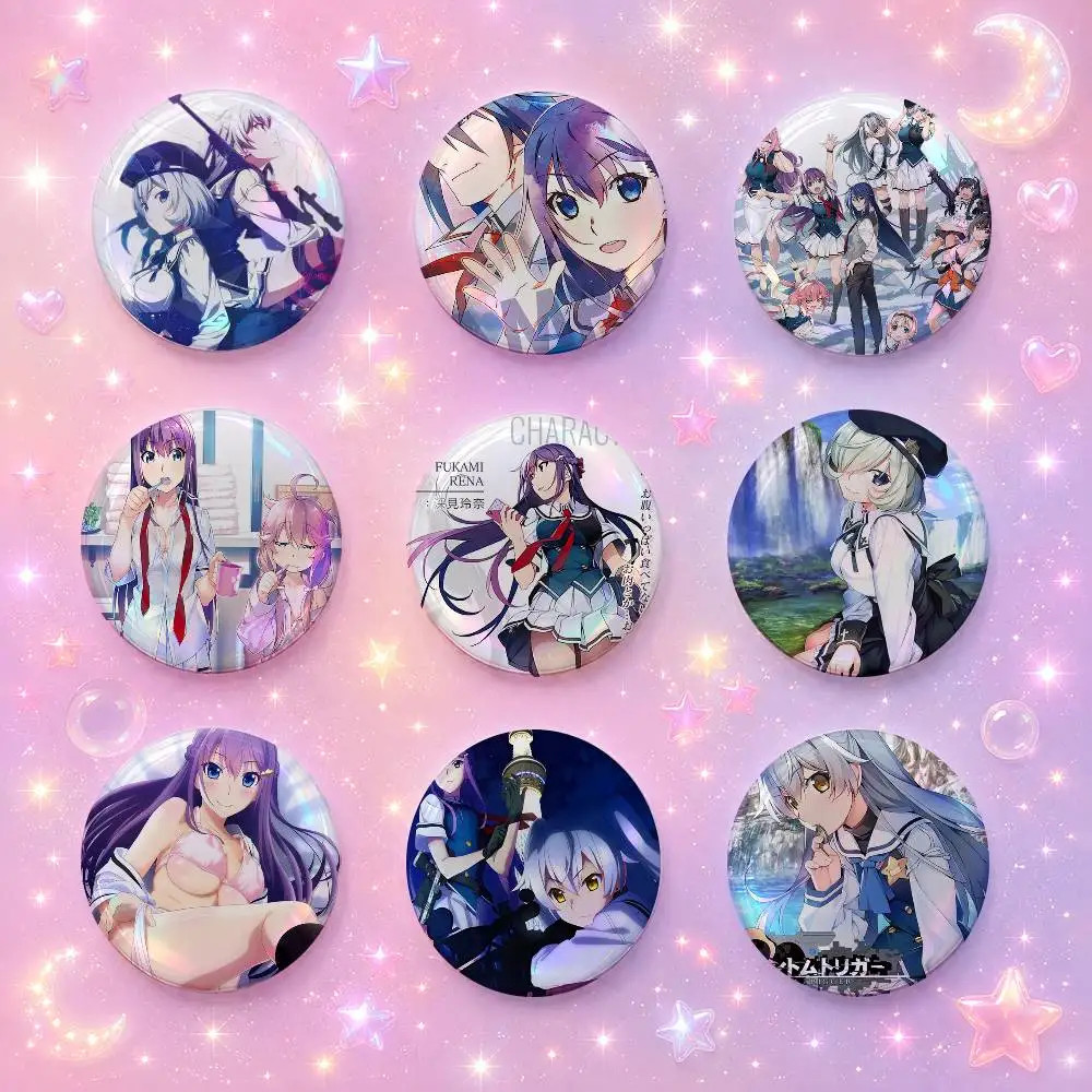 Gris-a-ia- Pha-nto-s-m Trigger Anime Round Button Badge Pin Set  Game Music Cool Fashion Brooch For Backpack Clothes Hat