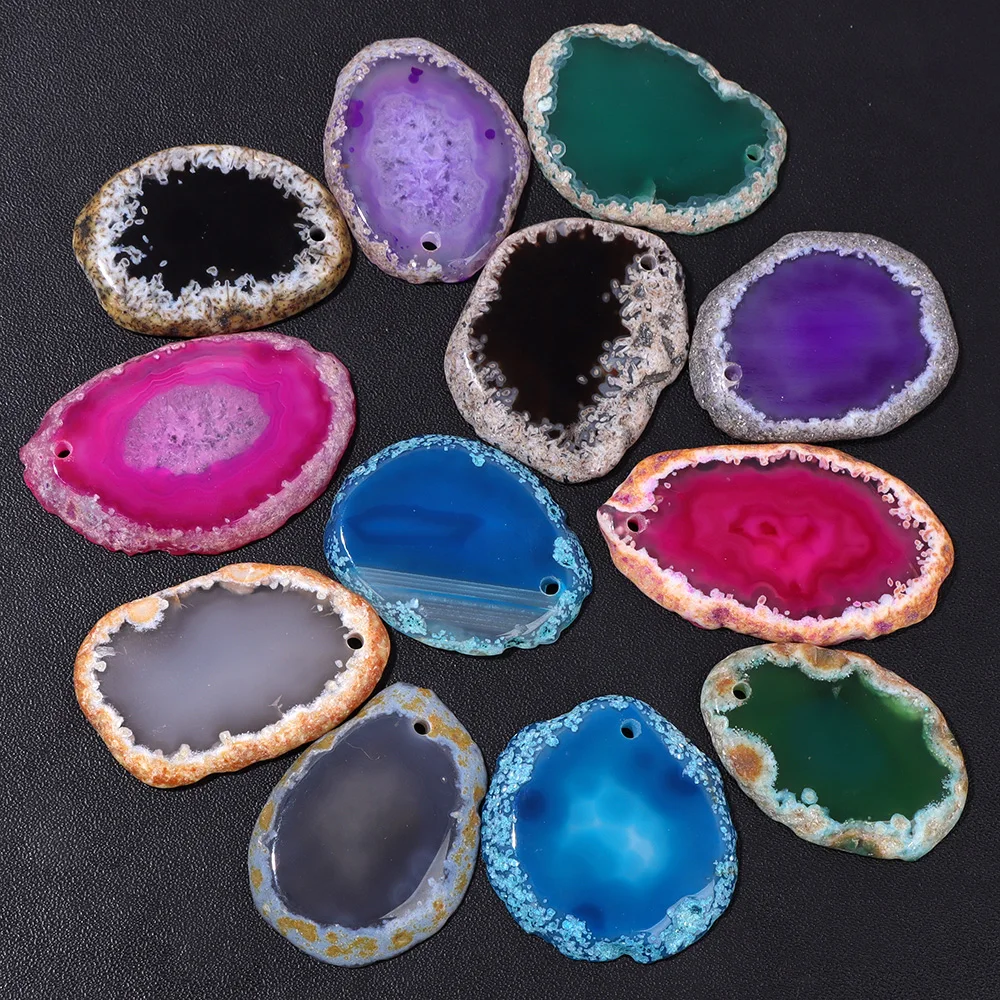 25-55mm Natural Slice Stone Agates Polished Irregular Healing Crystal Beads for Jewelry Making DIY Necklace Earrings Accessries