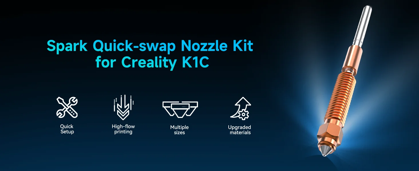 1/2/3 stücke Creality K1C Düse Kit 0,2/0,4/0,6/0,8/1,0mm 3D Drucker Hotend Sprinkler Kopf Kit Fit Ender 3 V3 Plus/K1 Max/Ender3 V3 – Detail 1