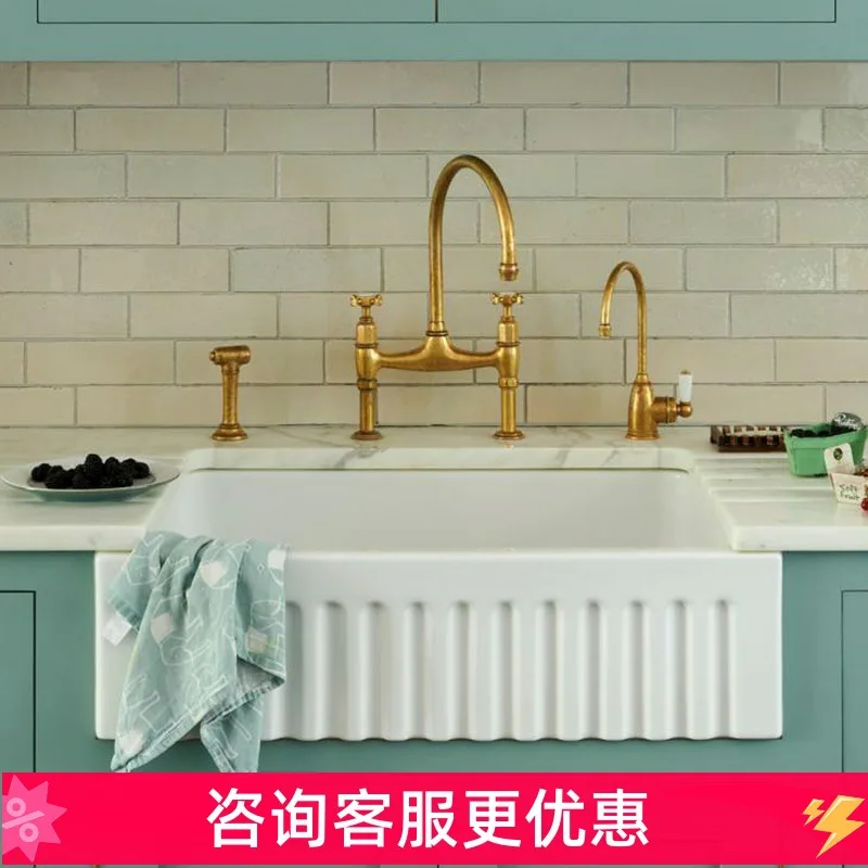 خزانة مطبخ مدمجة مع حوض، وحوض تحت الطاولة، وتصدير كبير من السيراميك، وحوض غسيل الخضروات المنزلي على الطراز الأمريكي