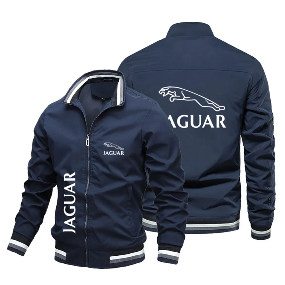 2024 fall and winter new brand car logo jaguar men\'s jacket casual outdoor windproof motorcycle bomber lightweight jacket