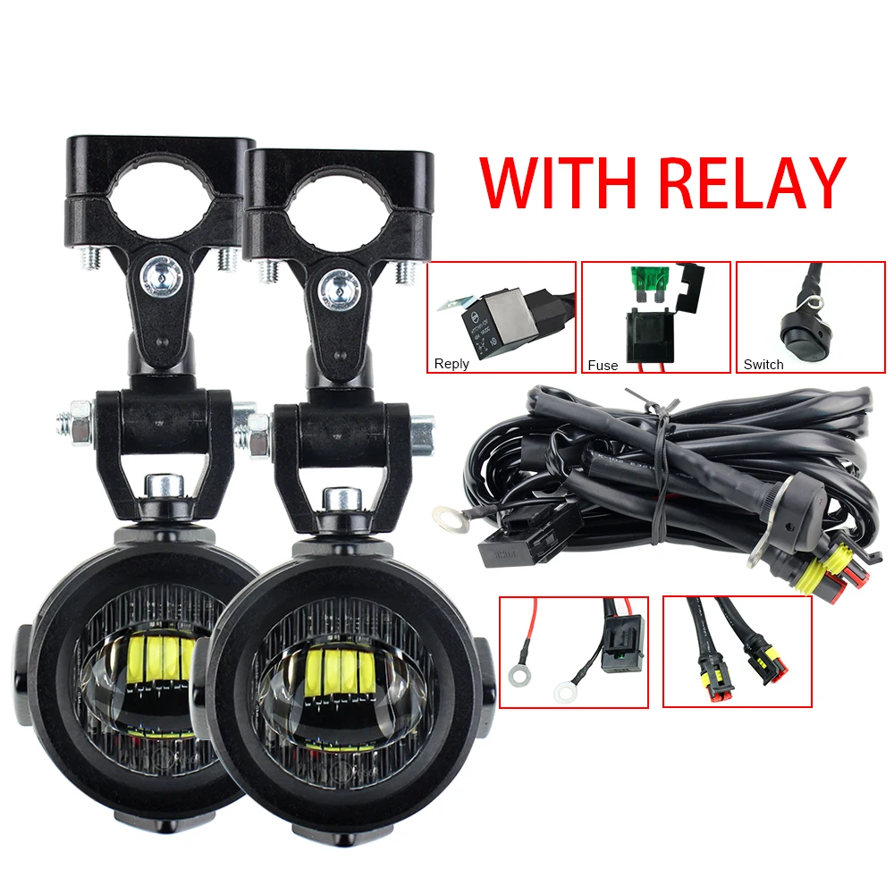 Motorcycle Fog Lights Upgrade LED Auxiliary Fog Light 40W 6000K for CB500X CB500F R1200GS F800GS F700GS F650 K1600