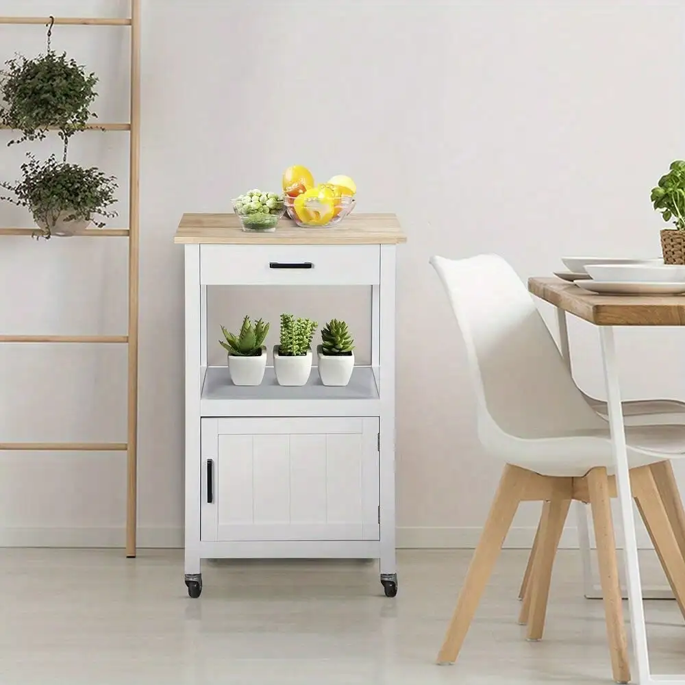 Kitchen Island Cart Rolling Storage Cabinet Cart Drawer Rack Shelves