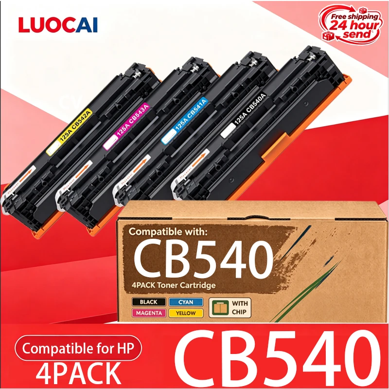 4PACK CB540 CB541A CB542A CB543A  Toner Cartridge with chip Compatible For HP 1215 CP1215 CP1515n CP1518  Printer