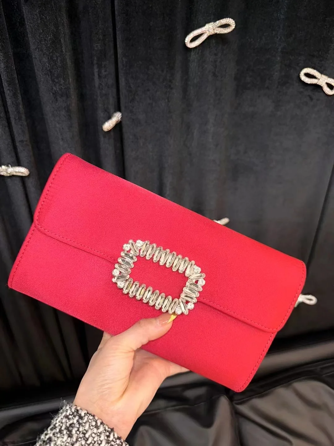 Luxury Women Handbag Satin Square Bag Crystal Shiny Rhinestone Diamond Evening Bag Dinner Party Bling Clutch Purse Shoulder Bag