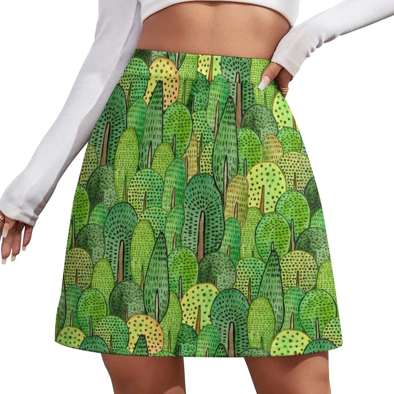 

Watercolor forest Mini Skirt Clothes for summer Skirt pants outfit korean style women's clothing summer 2026 novelties