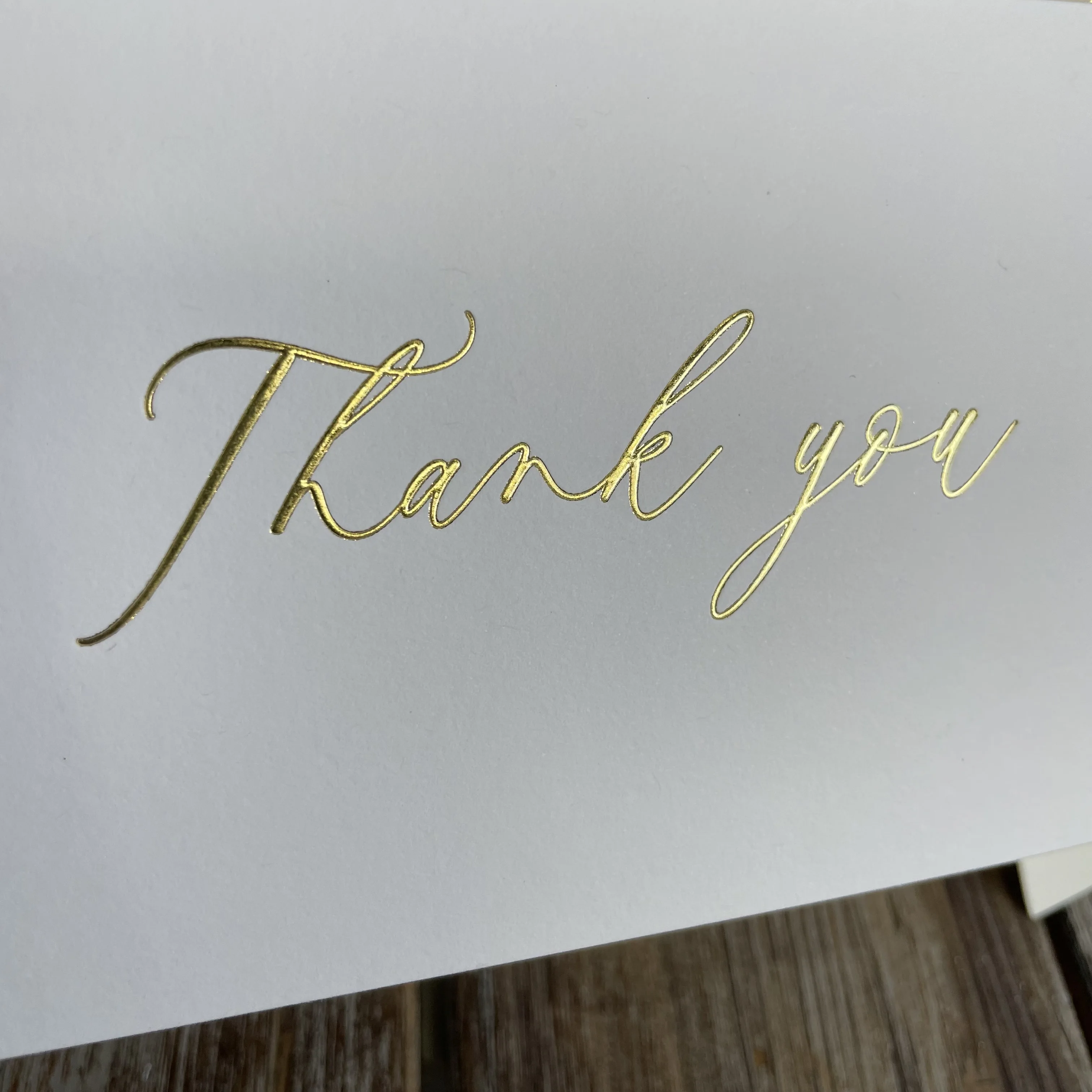 Embossed and real gold foil print Thank You Cards - Set of 6