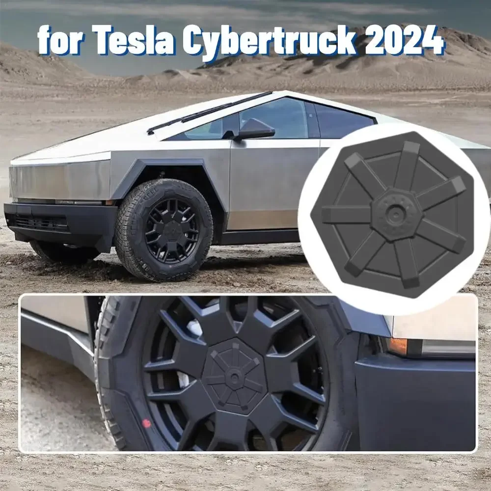 4PCS Full Coverage Wheel Center Caps For Tesla Cybertruck 2024 Accessories Hub Cover Center Cover Decoration For Tesla