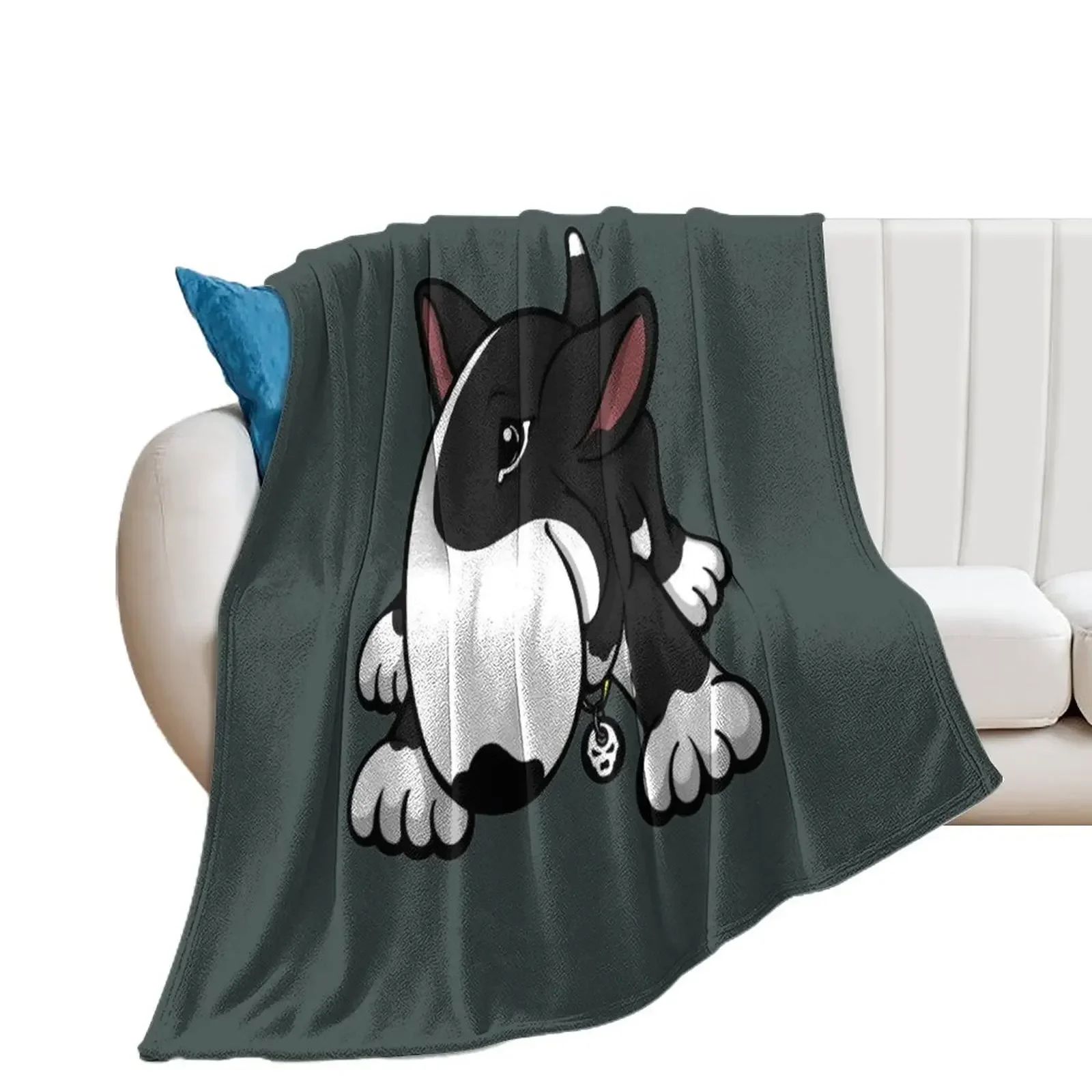 Let's Play English Bull Terrier Black Throw Blanket Blankets For Bed Comforter Cute Plaid Plush Blankets