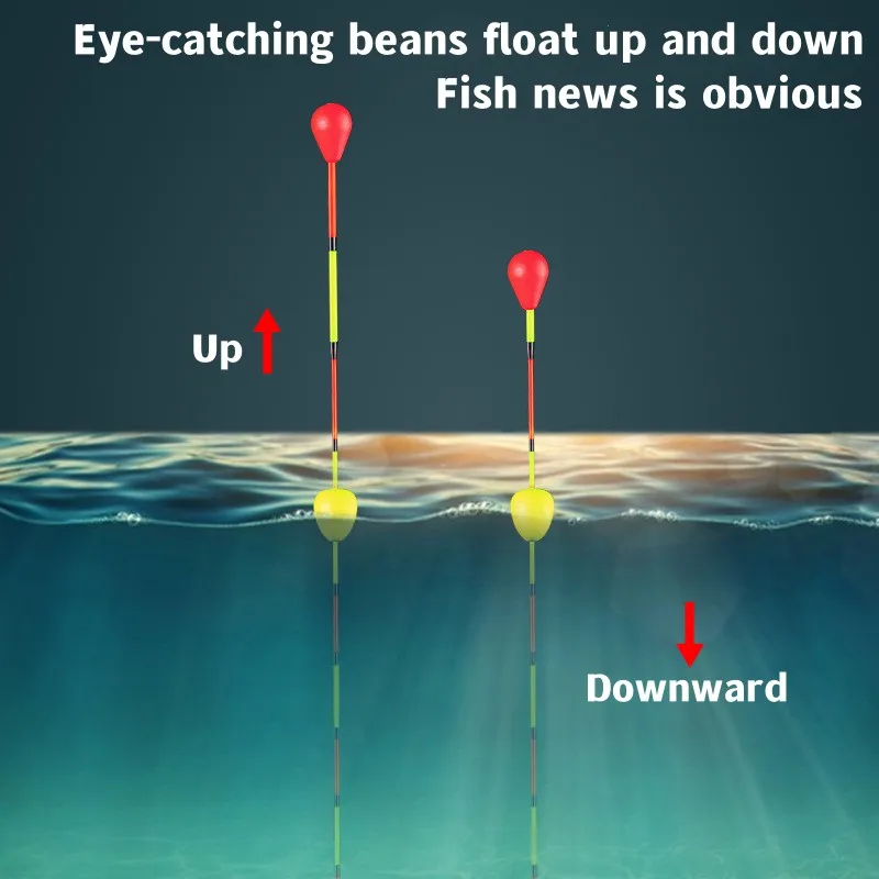 Flotteur rouge/jaune, haricots accrocheurs, sensibles et visibles, Ultra léger, Signal de pêche, perles d'expéditeur, matériel de pêche, outils pour poissons