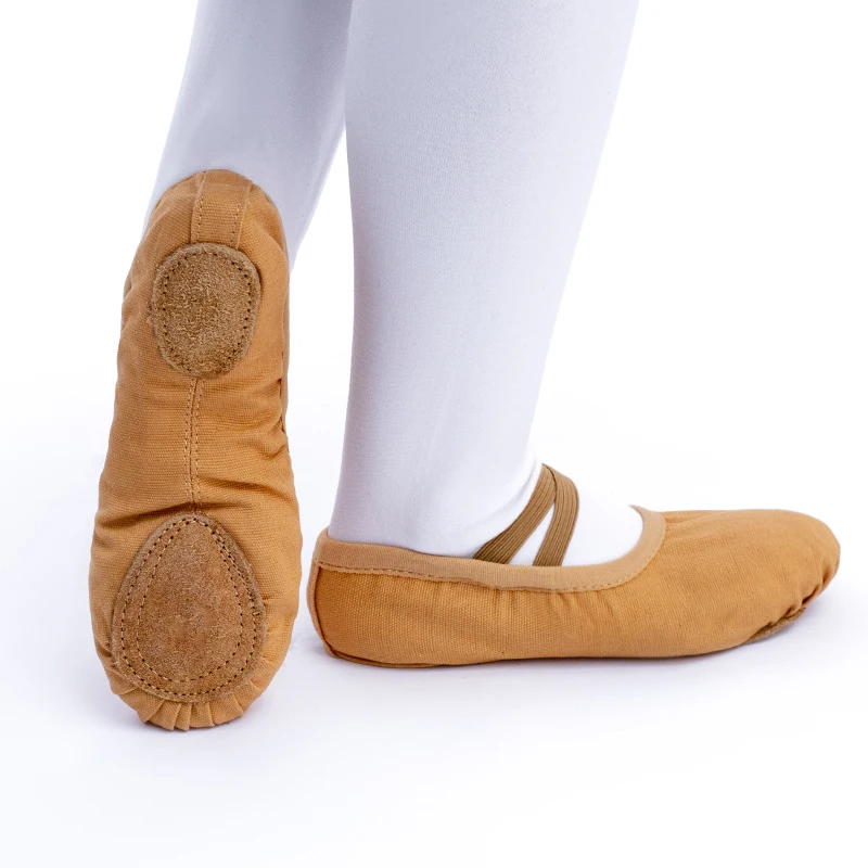 Girls Ballet Shoes Canvas Ballet Dance Slippers For Women Kids Children Classical Practice Split-Sole 5 Colors Adult Flat Dance