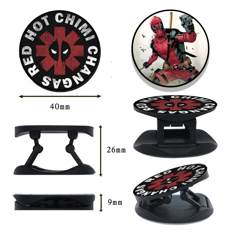 Soporte para teléfono móvil de Deadpools, soporte para teléfono móvil portátil con estampado de figuras de película de dibujos animados, anillo plegable, estante apilable, regalos de cumpleaños para amigos, nuevo