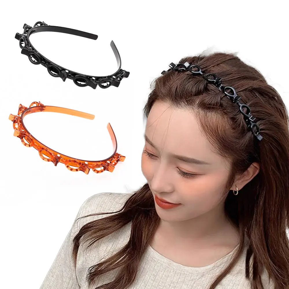 ncmama Women Girls Hairband Headband Men Solid Sports Hair Band Hoop Double Bangs Hairstyle Hairpin Fashion Hair Accessories