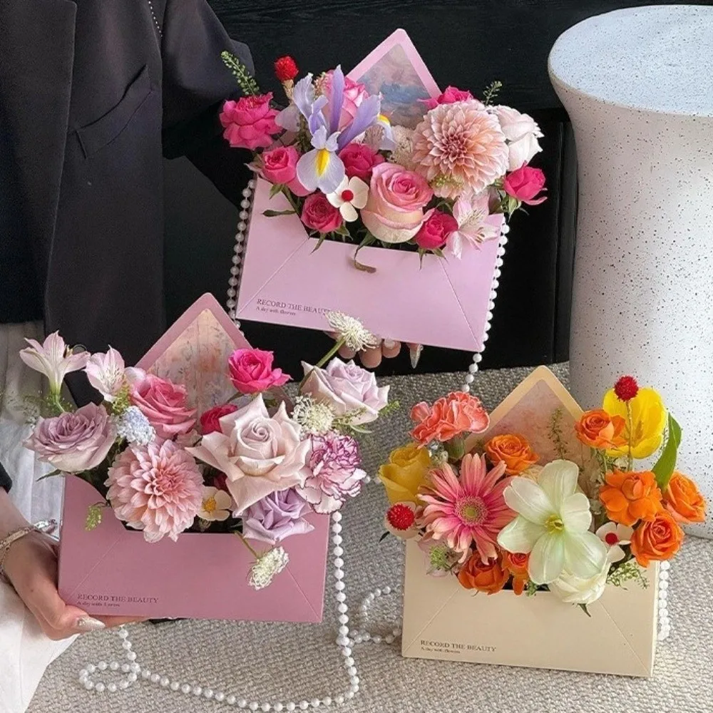 5 Pieces Romantic Flower Gift Box Portable Paper Floral Arrangement Box Folding DIY Gift Gift Wrapping Box Valentine's Day view 4
