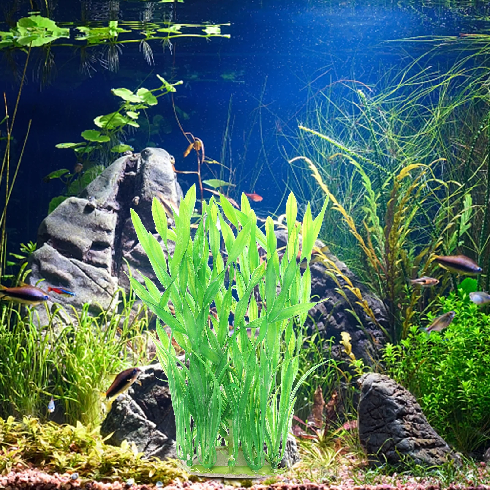 

2Pcs Artificial Aquarium Plants Fish Tank Decorations Realistic Simulation Betta Fish Tank Aquatic Plant Decor