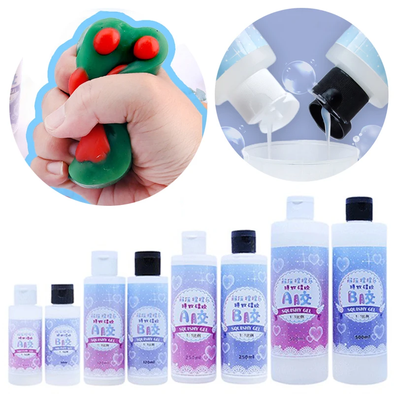 100/240/500/1000ml Squishy Gel Soft Liquid Resin Glue For Molding Cat\'S Paw Decompression Toys Gift Squeezing Toy For Girls Kids