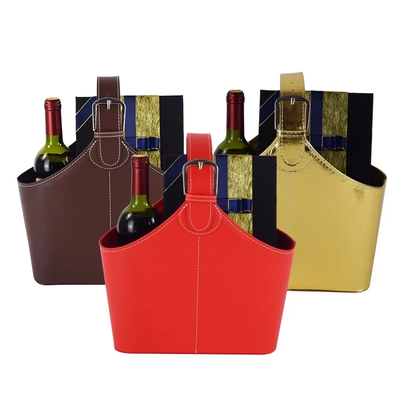 Leather Gift Basket, Gift Fruit Storage Basket, Leather Storage Basket, Hand-Held Spring Festival Christmas Gift Basket