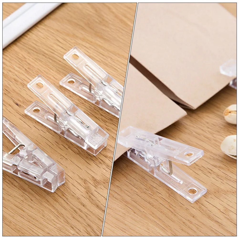 20 Buah Klip Plastik Transparan Penjepit Lampu Dekoratif Klip Foto Mini Penjepit Pakaian untuk Lampu Tali Kartu Kertas