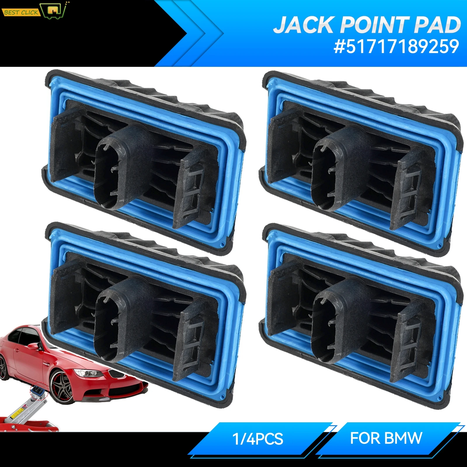 1pc/4pcs Lift Jacking Point Support Plug Plate Block Jack Pad for BMW X3 X4 X5 X6 F25 F26 E70 F15 E71 E72 F16 M F86 51717189259