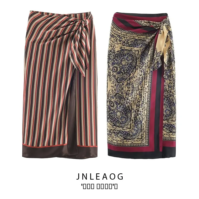 

Faionable Versatile JNLEAOG Women's Skirt Scarf Wrap Autumn New Arrival Casual Stand Fit Polyester Print Asymmetric