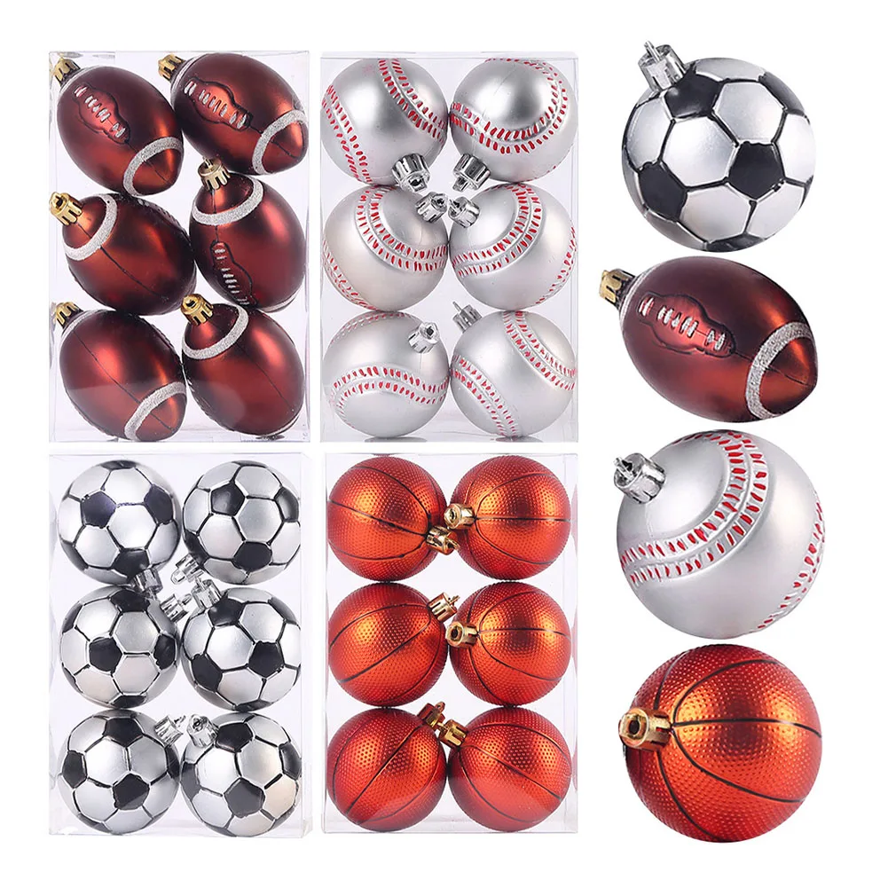 

Xmas Decor Christmas Tree Balls Plastics Shatterproof Wedding Baseball Basketball Baubles Convenient Lightweight