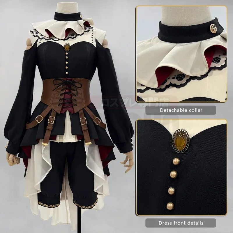 

BanG Dream Ave Mujica Anime Doloris Uika Misumi Cosplay Costume Dress Detachable collar Corset Shorts Cos Conventionx;8's,6;