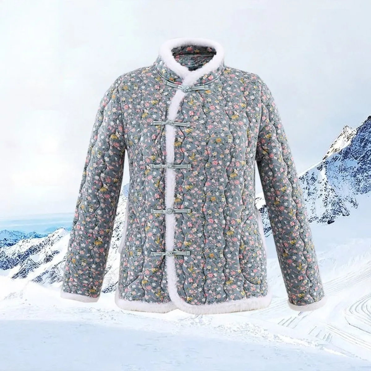 

Viral New Chinese Style Cotton Padded Jacket, Thickened Middle Aged Women‘s Coat | Plus Size Retro Mum Blouse Winter