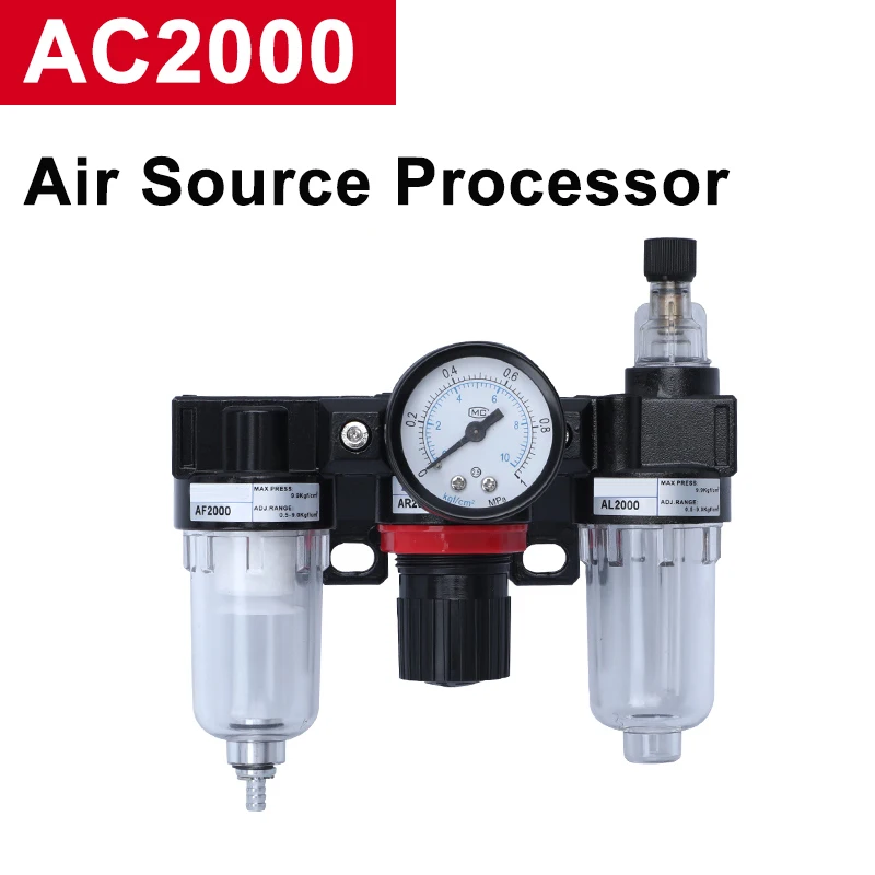 

AC2000 Air Source Treatment Filter Oil Water Separator 1/4 PT Thread Pressure Regulator Kit