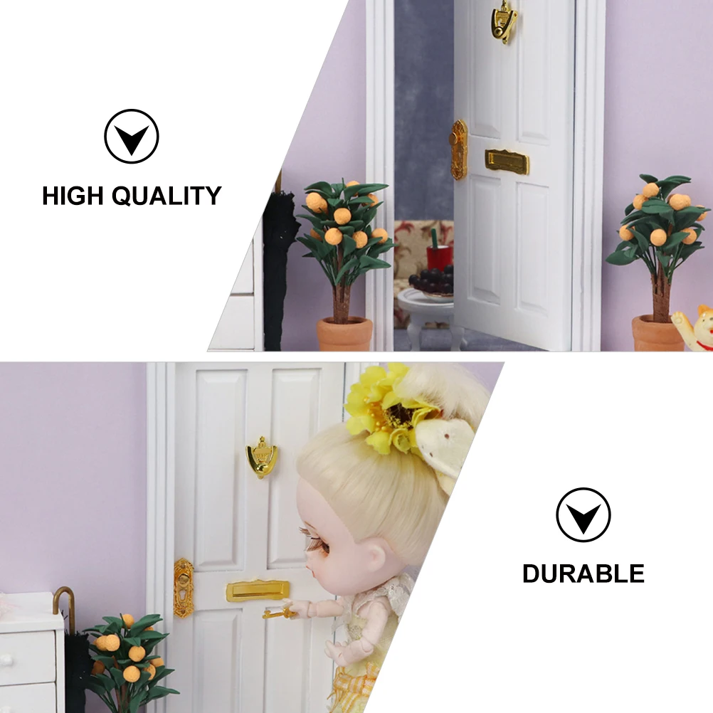 1pc mini ornamento de porta de madeira em miniatura para casa diy decoração mini porta de madeira artesanato móveis em miniatura adereços decorativos