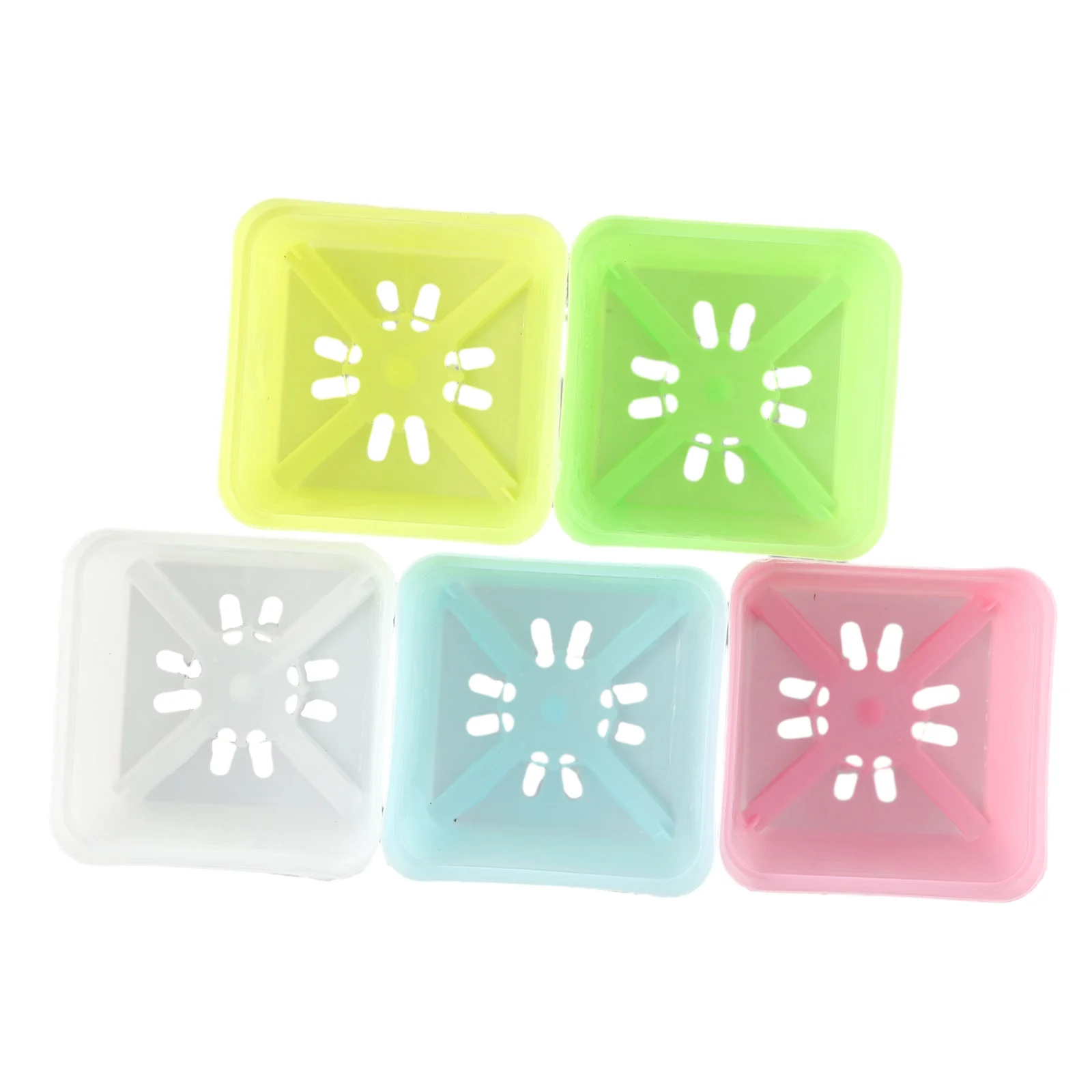 20 Pcs Mini Basin Square Flower Pot Succulent Plant Trays Home Office Plastic DIY Colorful Flowerpot Garden Decoration