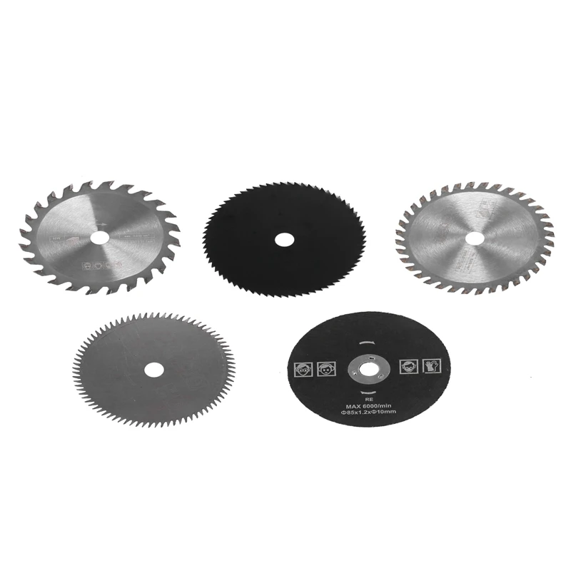 【Hot Cake】5-Piece Set Of Carbide Cutting Blade Small Circular Saw Blade 85Mm Woodworking Household DIY Saw Blade