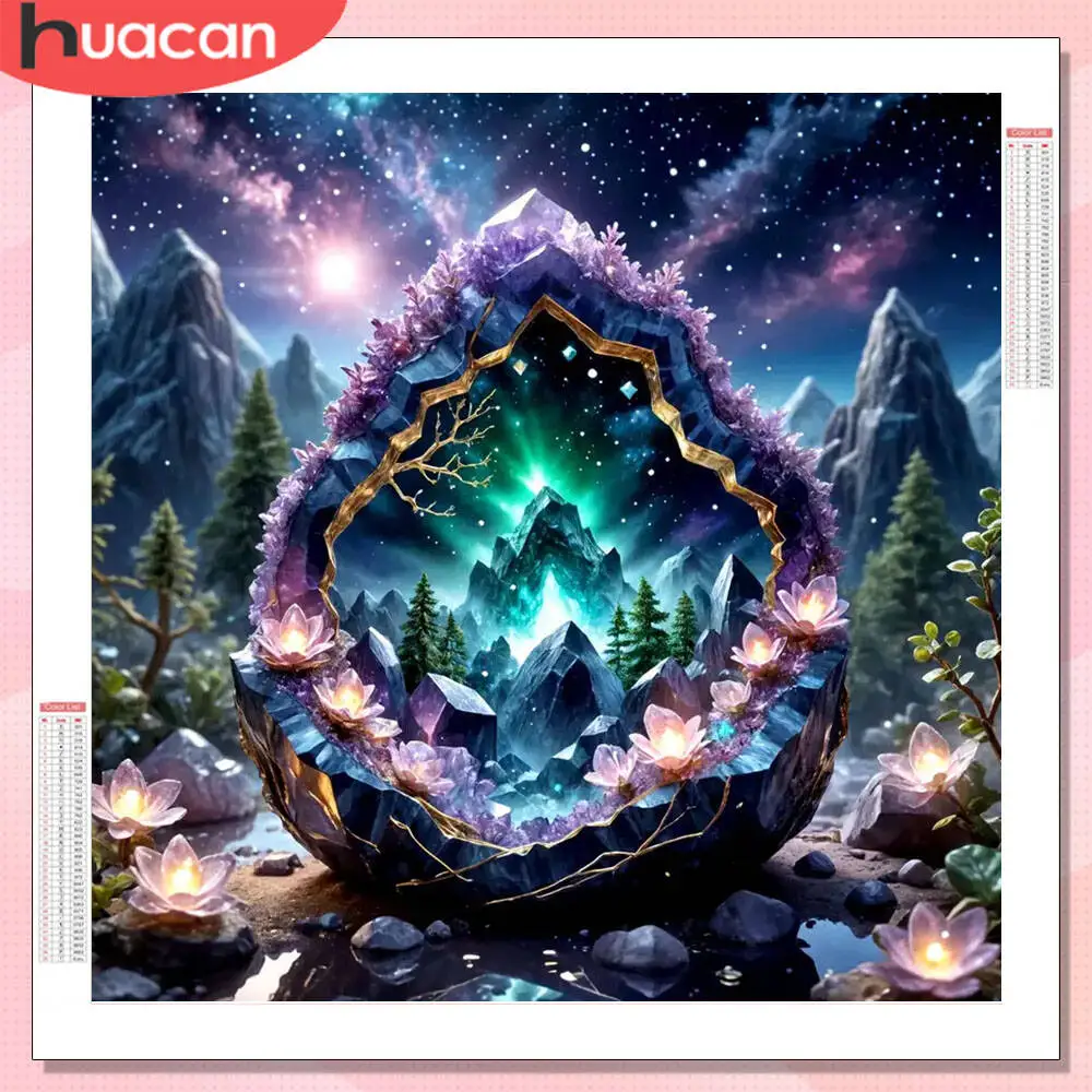 HUACAN Diamant-Gemälde, Berglandschaft, voller Bohrer, Dekoration für Zuhause, Diamant-Mosaik, Fantasie, Kreuzstich