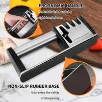 Kitchen Knife Sharpener 4 Stages 4 in 1 Diamond Coated& Fine Ceramic Rod Knife Shears and Scissors Sharpening System Tools