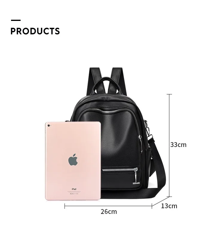 High Quality PU Leather Women Backpack Travel Large Capacity School Bags for Teenage Girls Mochila Female shoulder bag