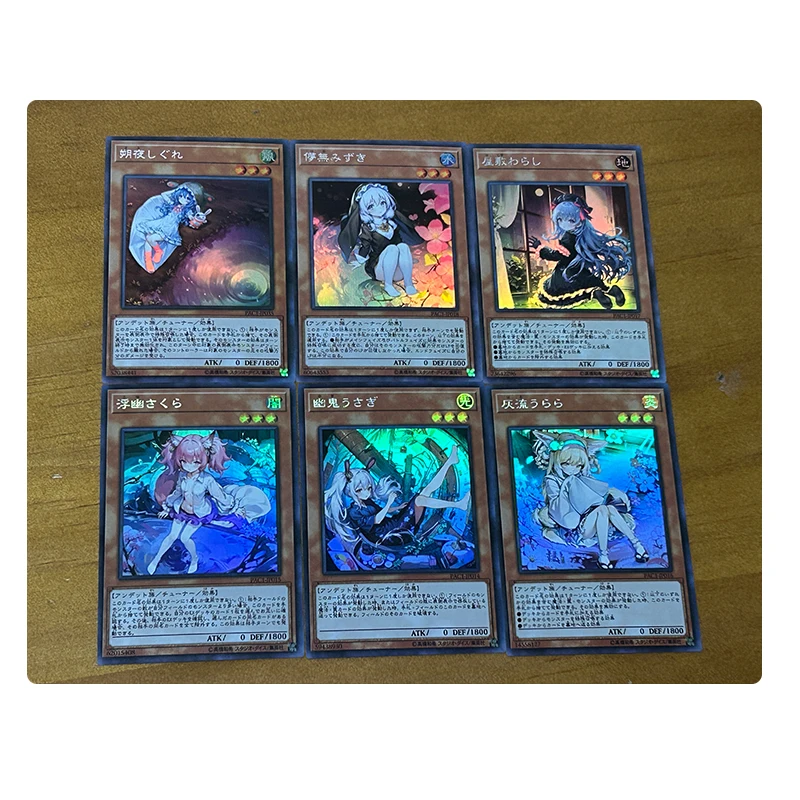 Diy Yu-Gi-Oh! Adjust Monster Card Ghost Reaper&winter Cherries Anime Character Bronzing Rare Collection Flash Card Cartoon Toy