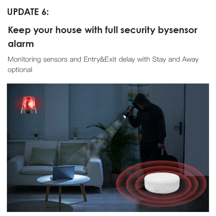 SMARSECUR Multi-mode Smart Gateway ZigBee WiFi Bluetooth Mesh Hub Work with Tuya Smart App Voice Control via Alexa Google Home