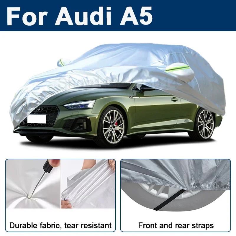 

Всепогодный чехол для автомобиля Audi A5 с отражающими полосами, водонепроницаемый, снегозащитный, пылезащитный, с защитой от УФ-излучения, аксессуары для экстерьера автомобиля