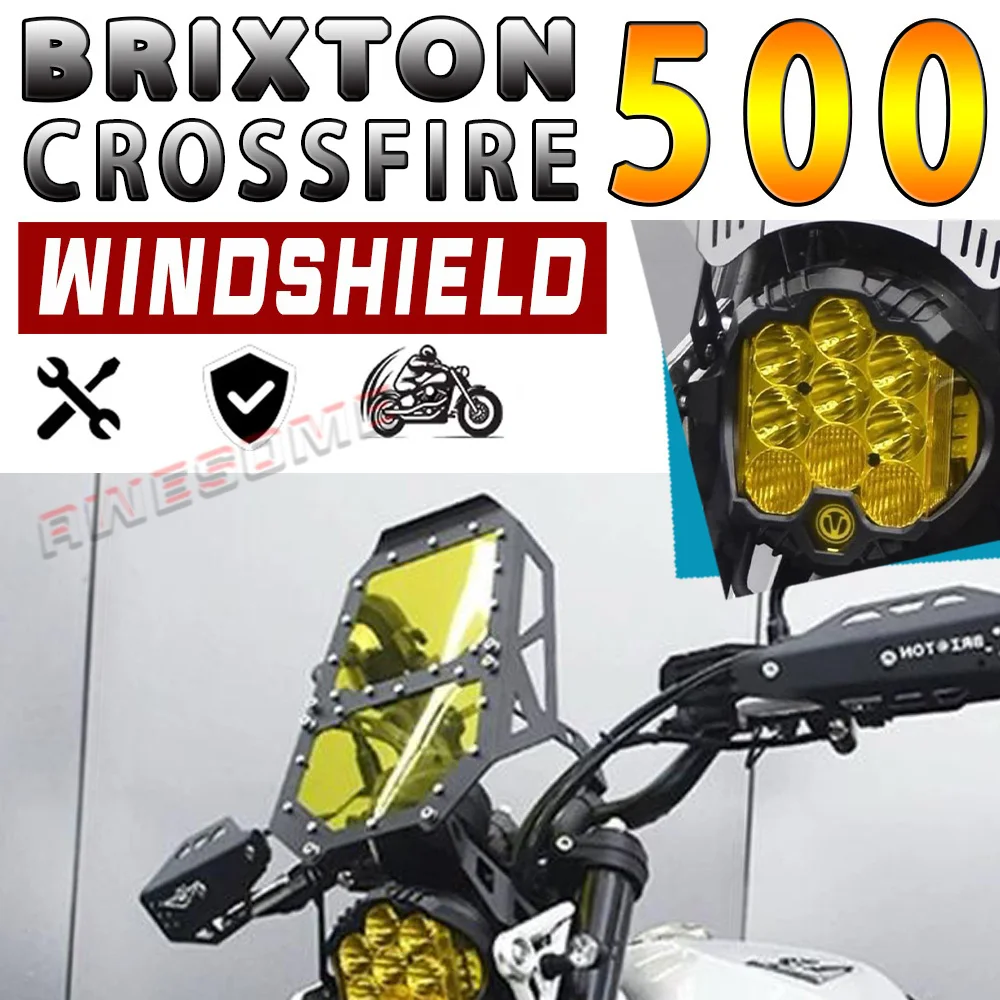 Aluminum Alloy Windshield For Fit BRIXTON CROSSFIRE 500 GK500 Modified Headlights