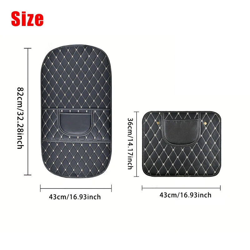 PU Leather Car Anti-Kick Mats Auto Seat Back Protector For Children Kids Car Anti Kick Mat Pad Interior Storage Bag Accessorie