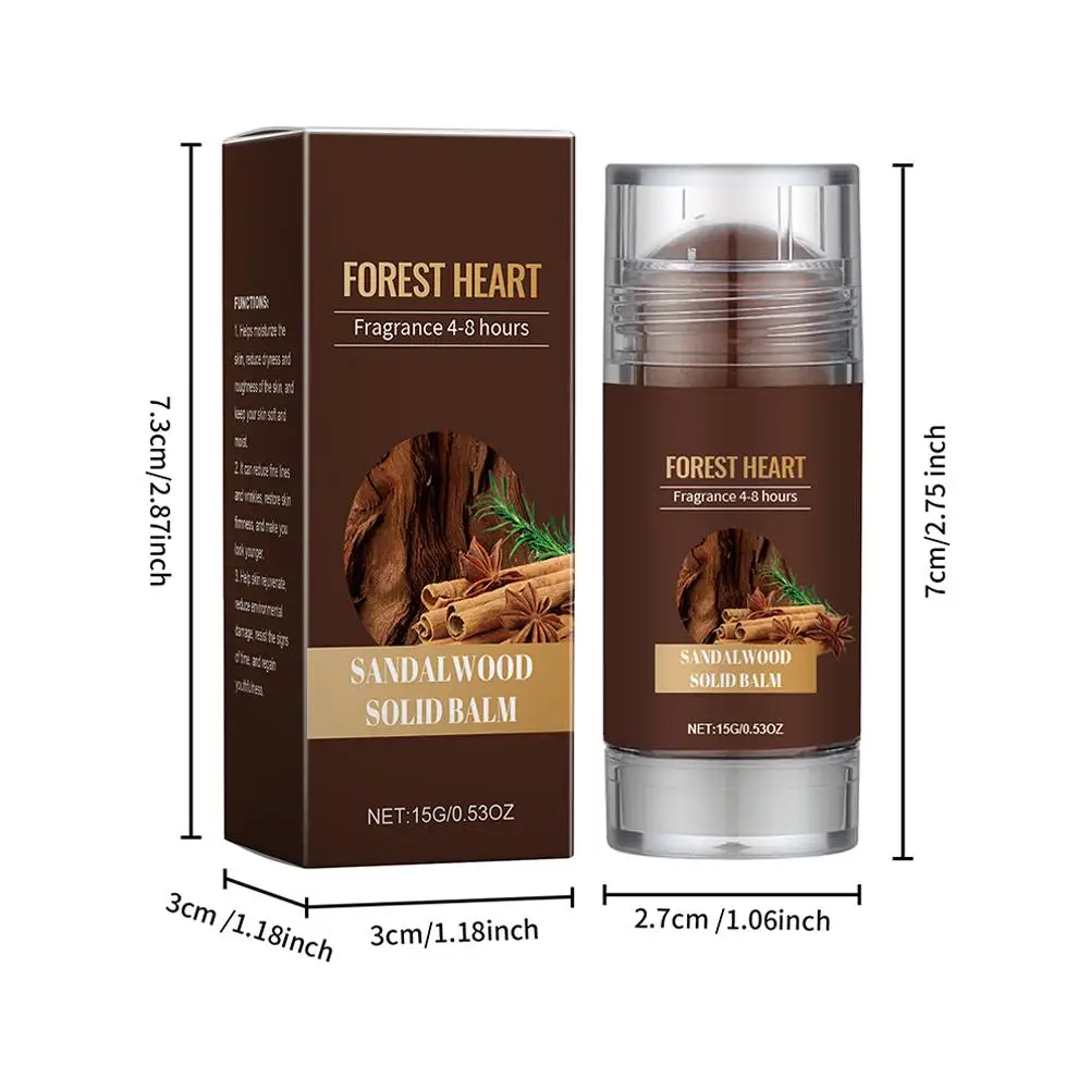 2 Stuks Sandelhout Effen Parfum Voor Mannen Woody Licht Parfum Balsem Langdurige Geur Tonen Geur Remover Deodorant Effen Balsems