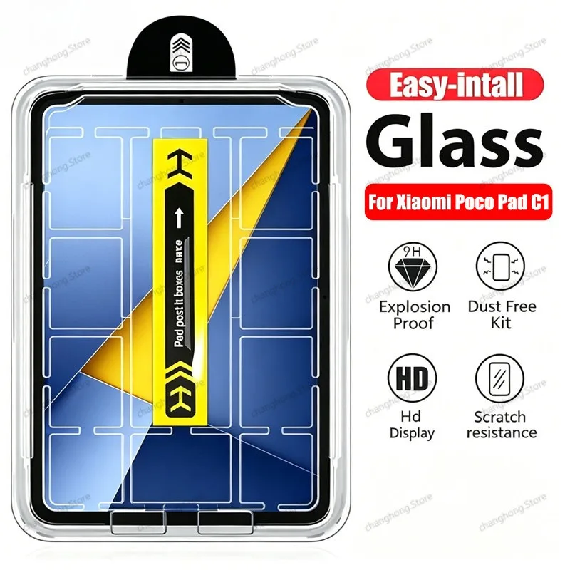 Easy Installation Tempered Glass Film for Xiaomi POCO Pad C1 M1 X1 Redmi Pad 2 9.7” SE 11 inch Pad 2 Pro 12.1 Accessories