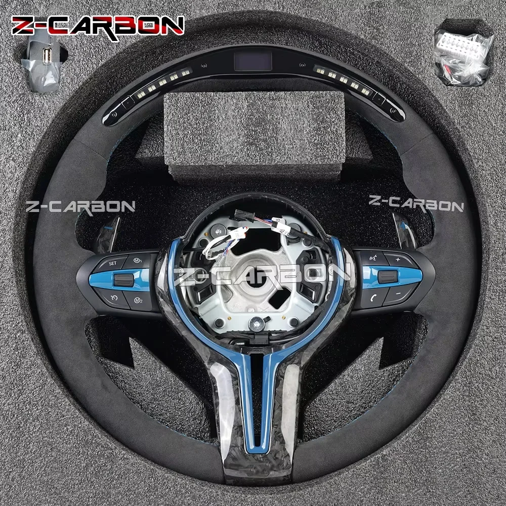 F10 Steering Wheel For BMW F10 F20 F22 F30 F35 F32 F01 F02 F10 F18 M2 M3 M4 M5 Carbon Fiber Sports LED Steering Wheel OLD TO NEW