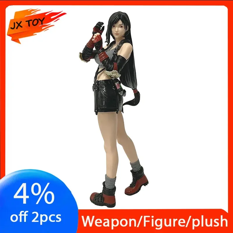 

JX TOY 20cm FFVII Tifa Figure Pvc Model Fantasy Game Peripherals Fighting Girl Tifas Statue Sexy Woman Leather Pants Home Decor