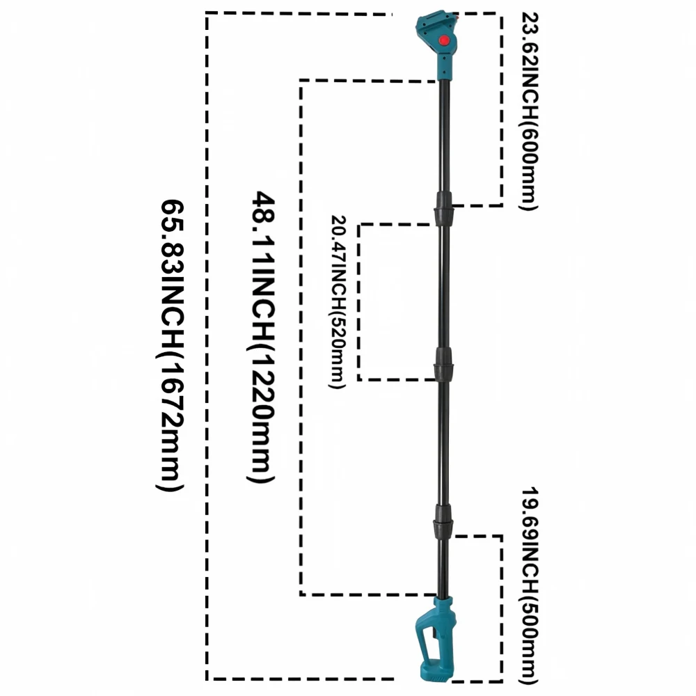 PATUOPRO Detachable Electric Extension Pole For Electric Pruning Shears With 3 Pins Garden Cutting Tool For Makita 18V Battery