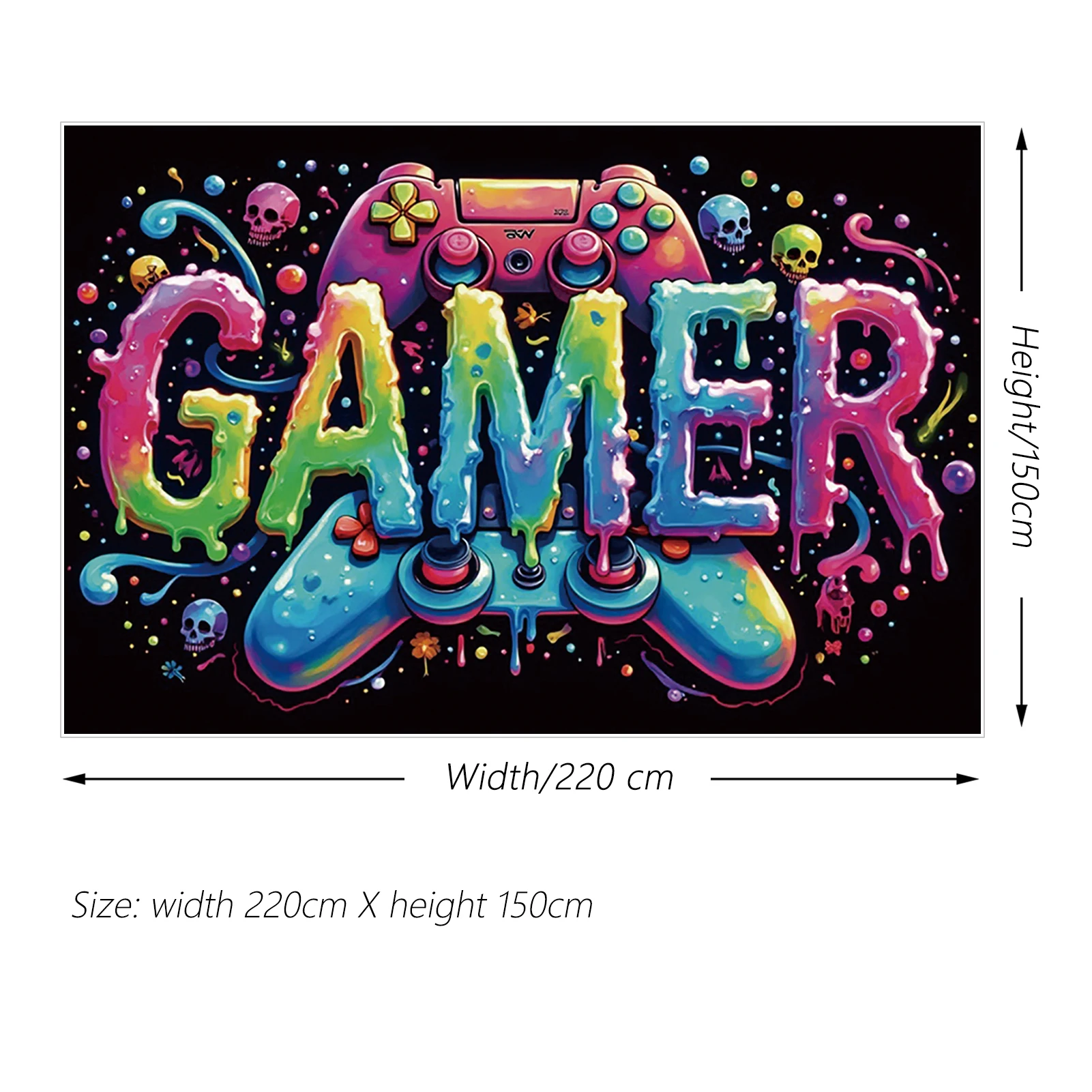 MOON.QG Boy Happy Birthday Photography Backdrop Black Wall Game Machine Colorgul Banner Background Children Studio Photobooth