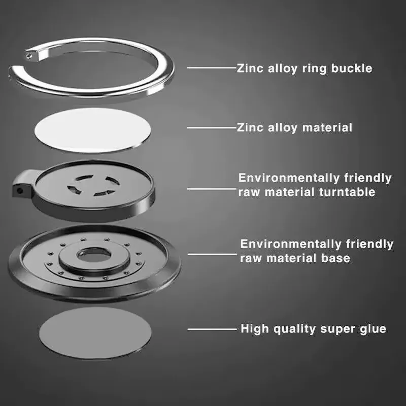 Universal Finger Ring Holder Stand 360° Degree Rotatable Phone Back Sticker Holder For iPhone Huawei Samsung Xiaomi Mobile Phone view 5