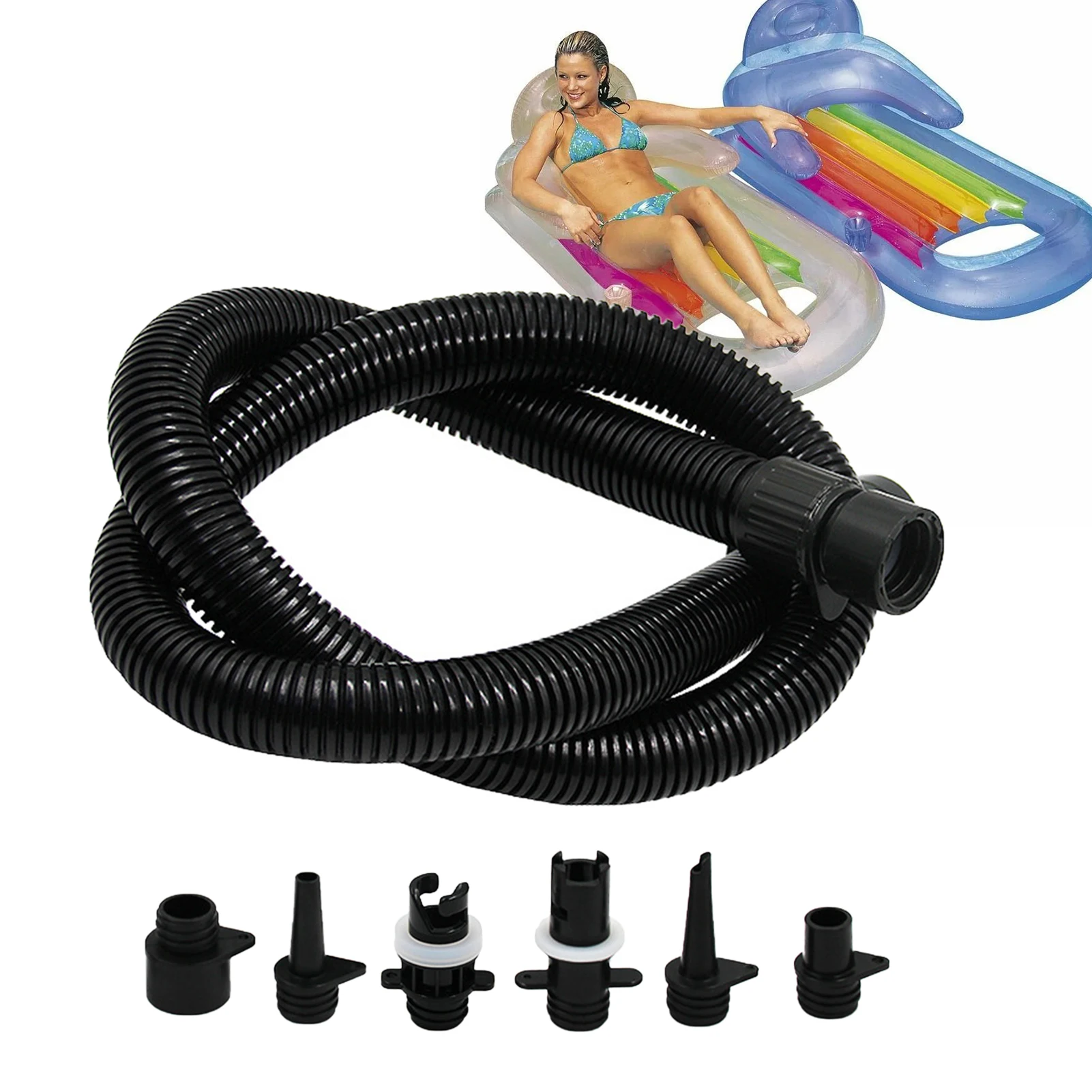 

Kayak PVC Inflatable Hose with 6 Nozzles, 41in Universal Pump Extension Tube for Kayaks & Air Mattresses
